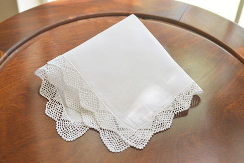 Classic Lace Handkerchief. Diamond Lace Trims. 2002